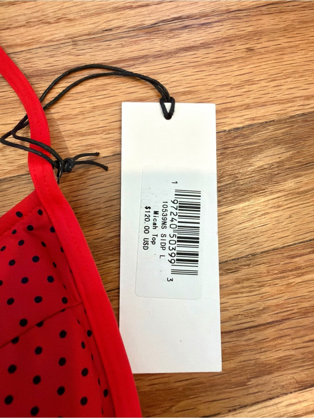 Frankie’s Bikinis - Micah Halter Bikini Top - Spice Dot - Size L - Picture 7 of 7